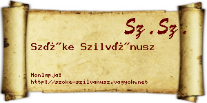 Szőke Szilvánusz névjegykártya